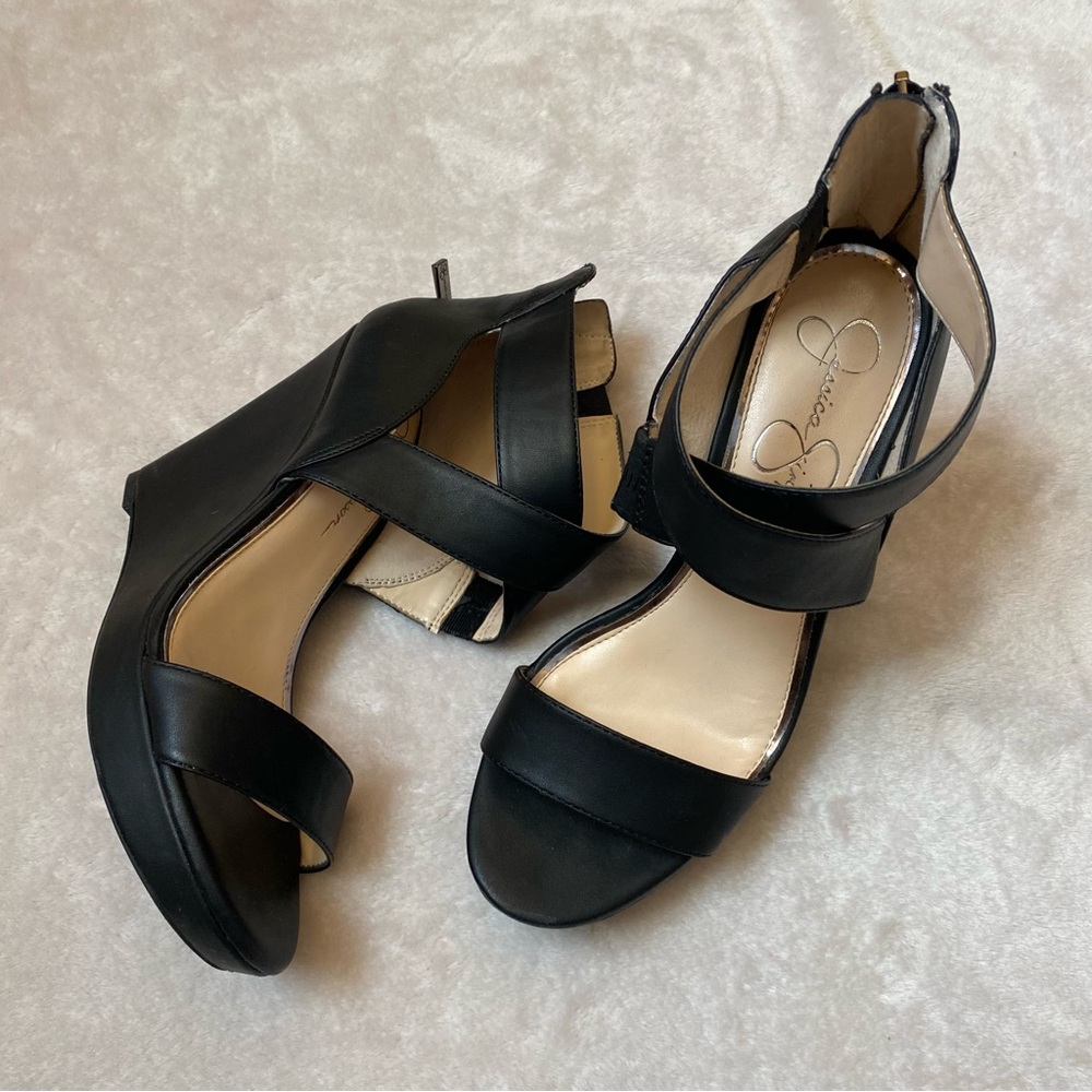 Jessica Simpson Jamilee Black Wedge Sandals